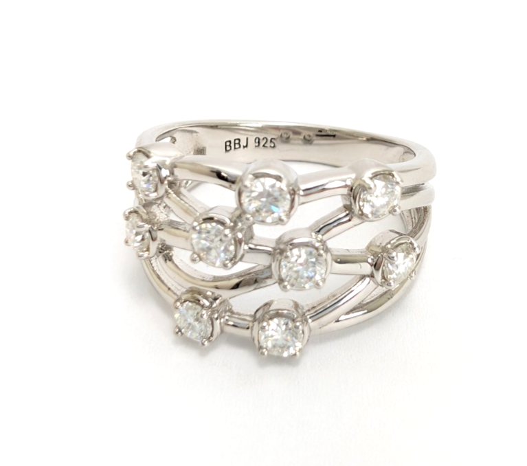 Sterling Silver 925 10 Ring Crossover R927- WMF1052 - Image 11