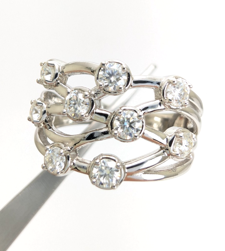 Sterling Silver 925 10 Ring Crossover R927- WMF1052 - Image 17