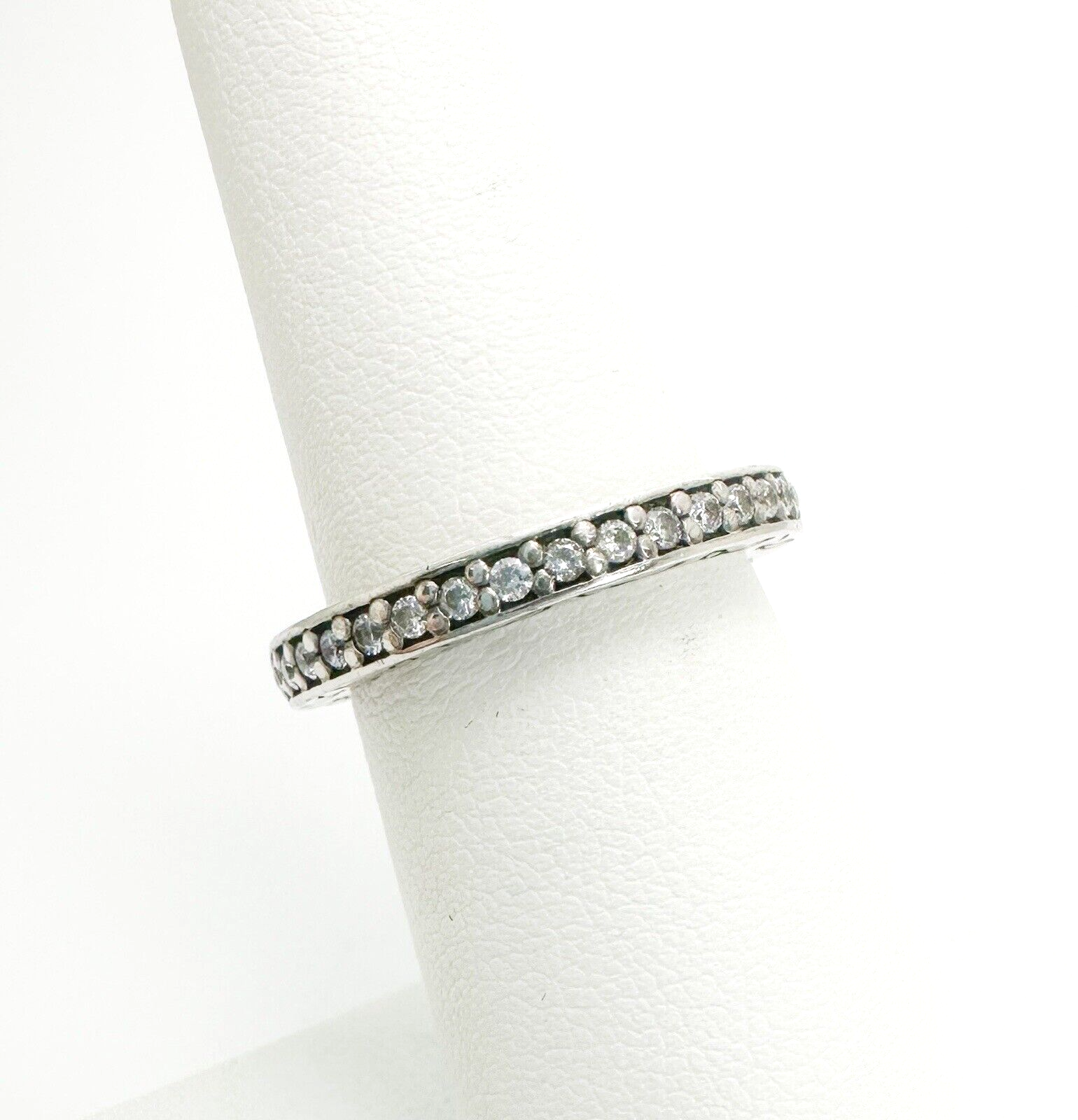 Authentic Pandora Sterling Silver 925 Fancy CZ Eternity Band Ring 10461 - Image 2