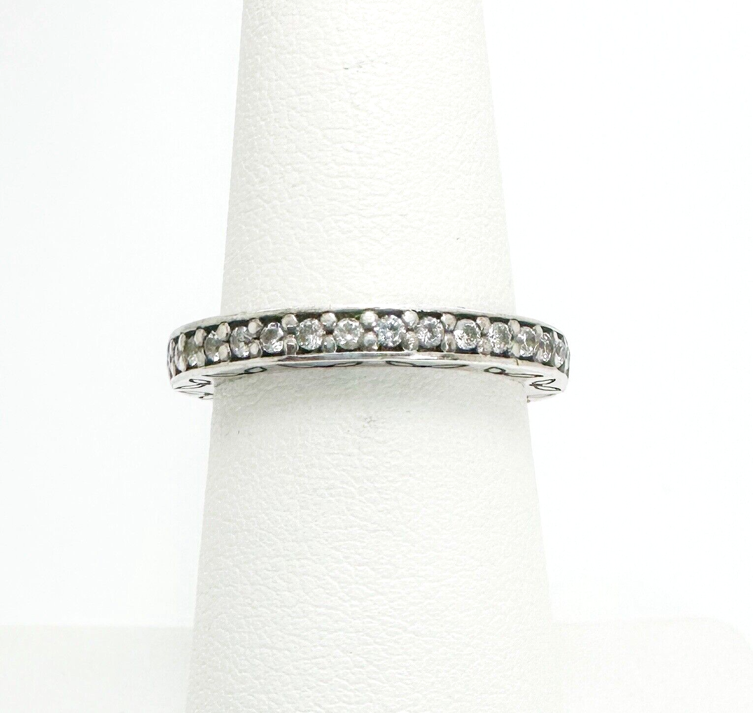 Authentic Pandora Sterling Silver 925 Fancy CZ Eternity Band Ring 10461 - Image 3