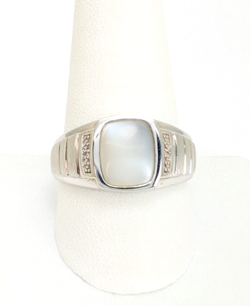 Sterling Silver 925 10.75 Ring flush moonstone R921- WMF1046