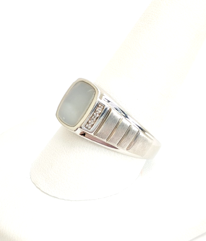 Sterling Silver 925 10.75 Ring flush moonstone R921- WMF1046 - Image 3