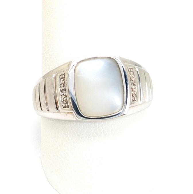 Sterling Silver 925 10.75 Ring flush moonstone R921- WMF1046 - Image 4