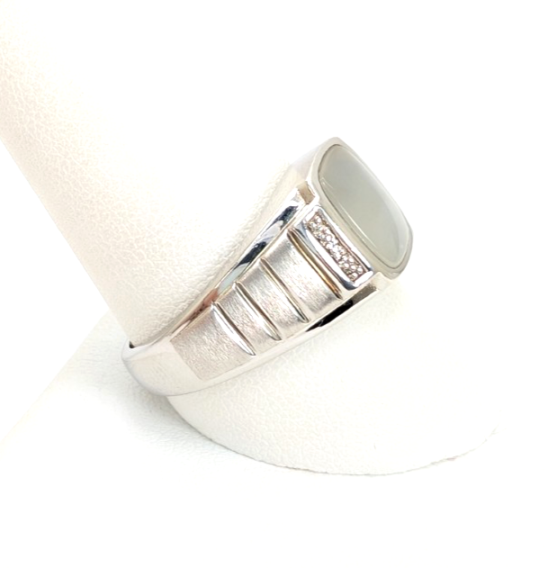 Sterling Silver 925 10.75 Ring flush moonstone R921- WMF1046 - Image 5
