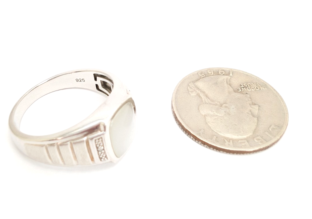 Sterling Silver 925 10.75 Ring flush moonstone R921- WMF1046 - Image 7