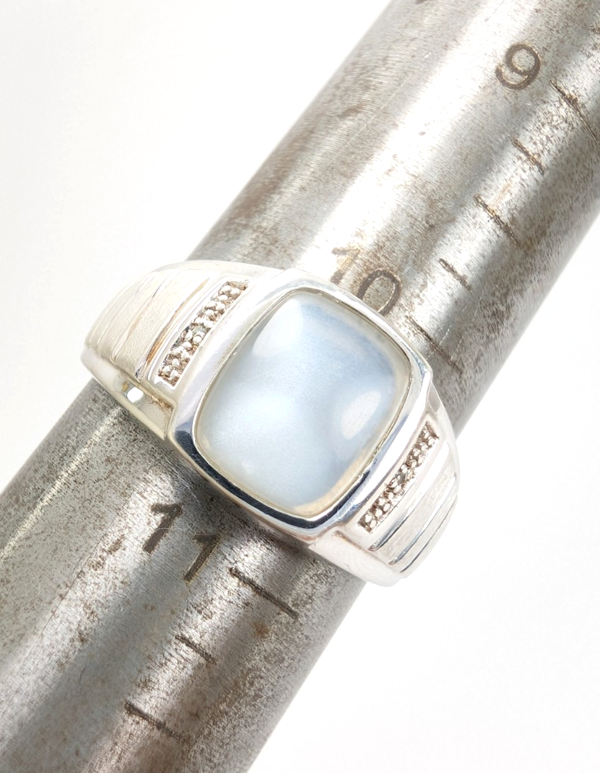 Sterling Silver 925 10.75 Ring flush moonstone R921- WMF1046 - Image 9