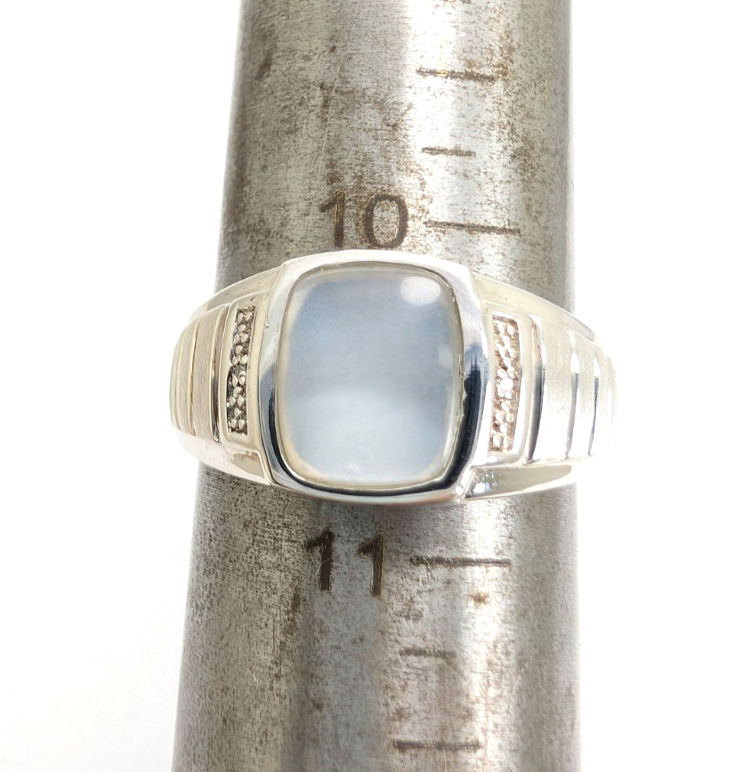 Sterling Silver 925 10.75 Ring flush moonstone R921- WMF1046 - Image 10