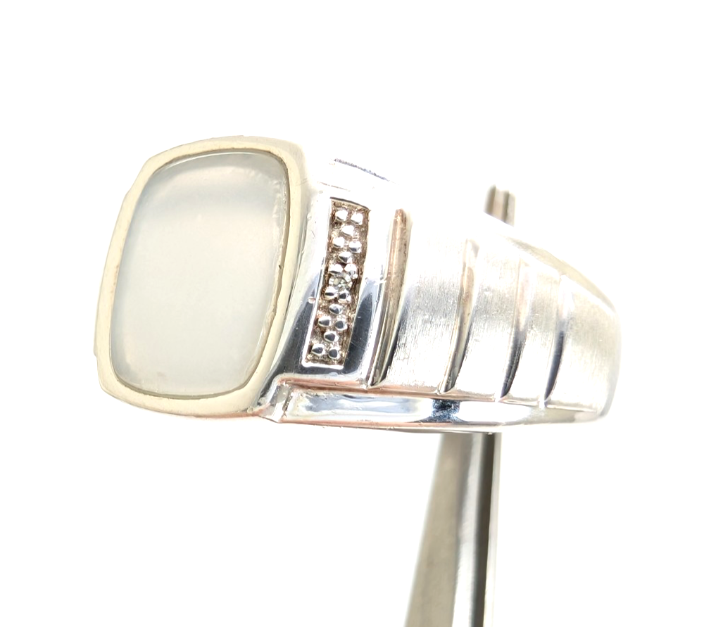 Sterling Silver 925 10.75 Ring flush moonstone R921- WMF1046 - Image 13