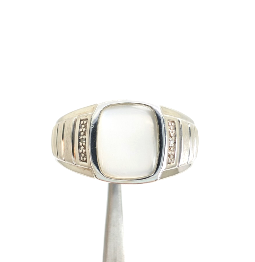Sterling Silver 925 10.75 Ring flush moonstone R921- WMF1046 - Image 16