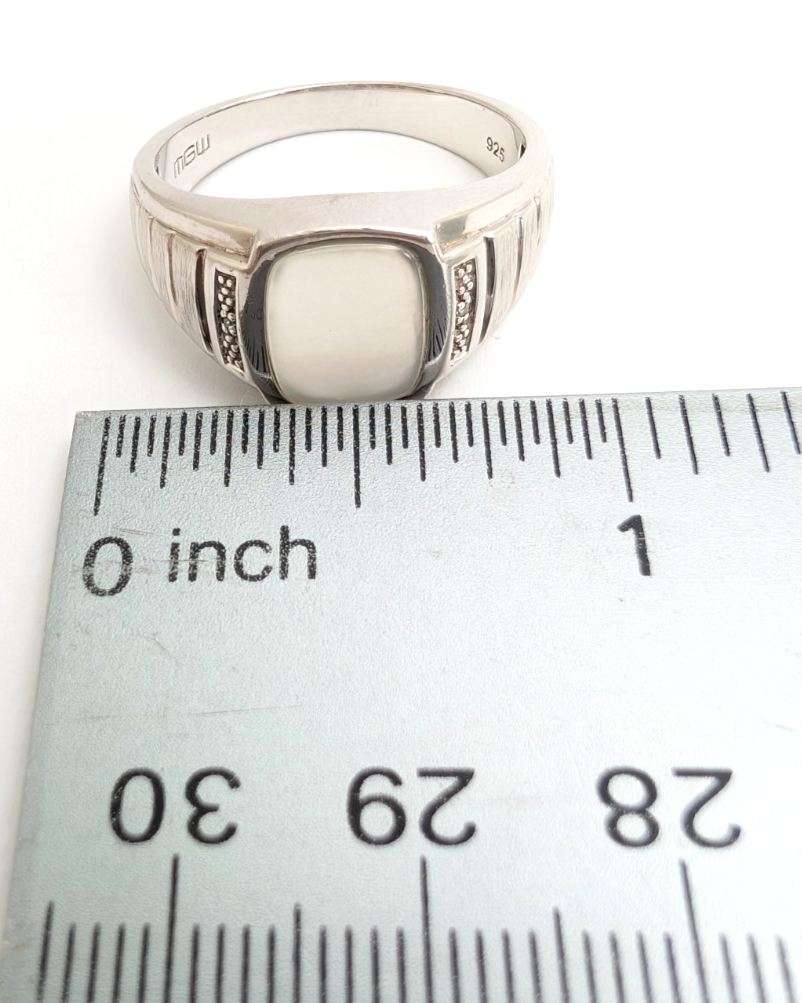 Sterling Silver 925 10.75 Ring flush moonstone R921- WMF1046 - Image 17