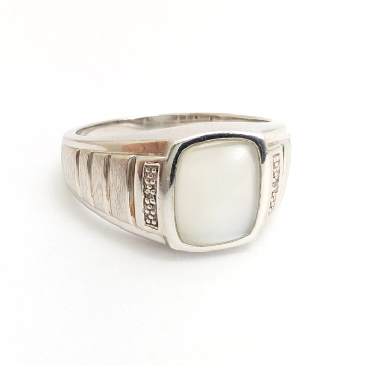 Sterling Silver 925 10.75 Ring flush moonstone R921- WMF1046 - Image 18