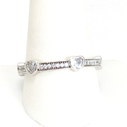 Sterling Silver 925 11 Ring Bezel Heart R958- WMF1082