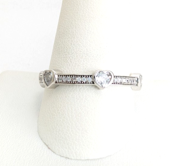 Sterling Silver 925 11 Ring Bezel Heart R958- WMF1082 - Image 2