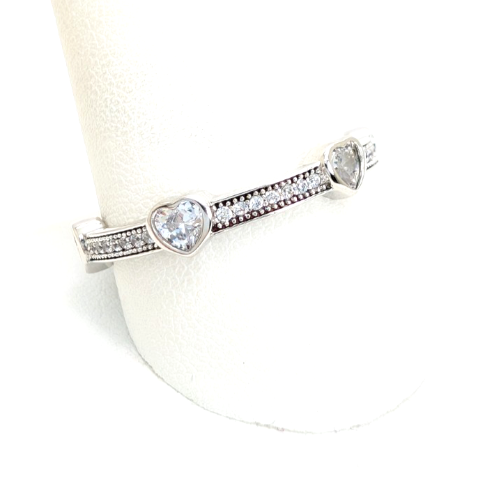 Sterling Silver 925 11 Ring Bezel Heart R958- WMF1082 - Image 3