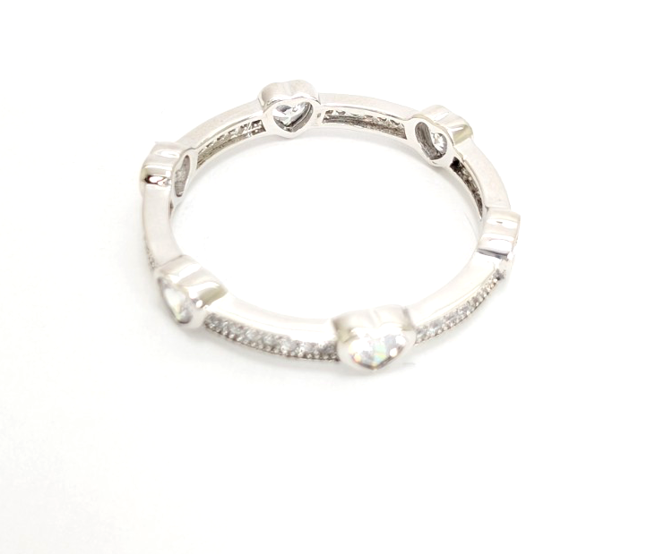 Sterling Silver 925 11 Ring Bezel Heart R958- WMF1082 - Image 7