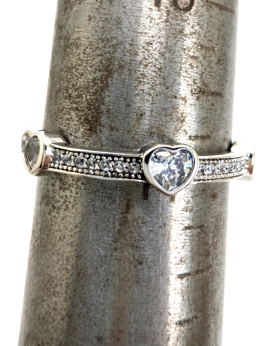 Sterling Silver 925 11 Ring Bezel Heart R958- WMF1082 - Image 10