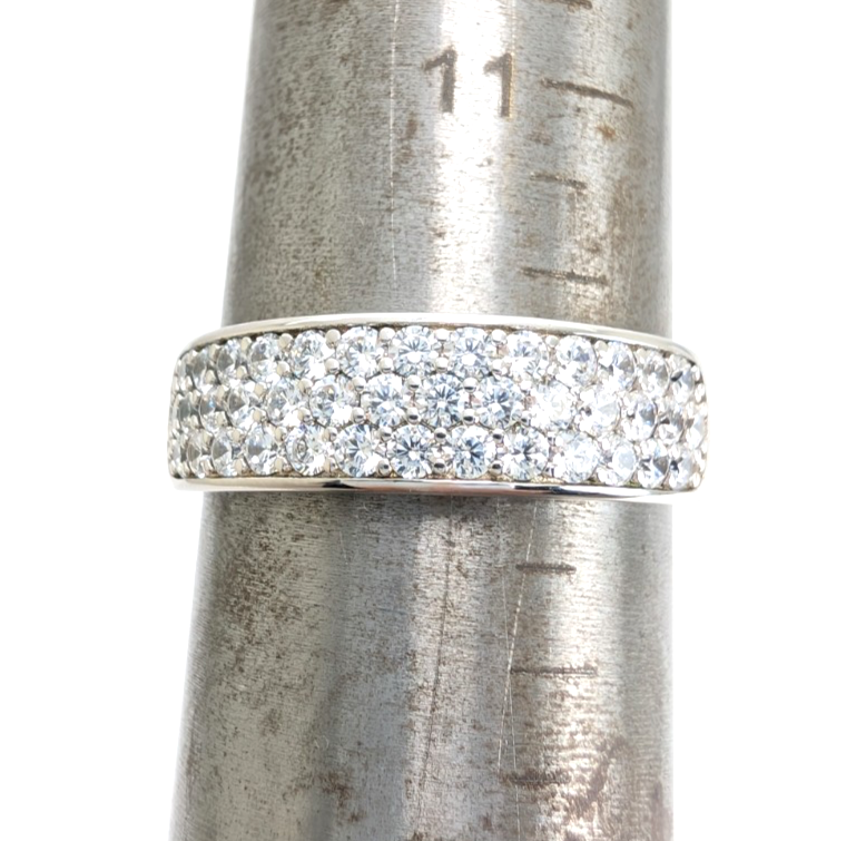 Sterling Silver 925 12 Ring Wide Pave band R819- FOX1747 - Image 8