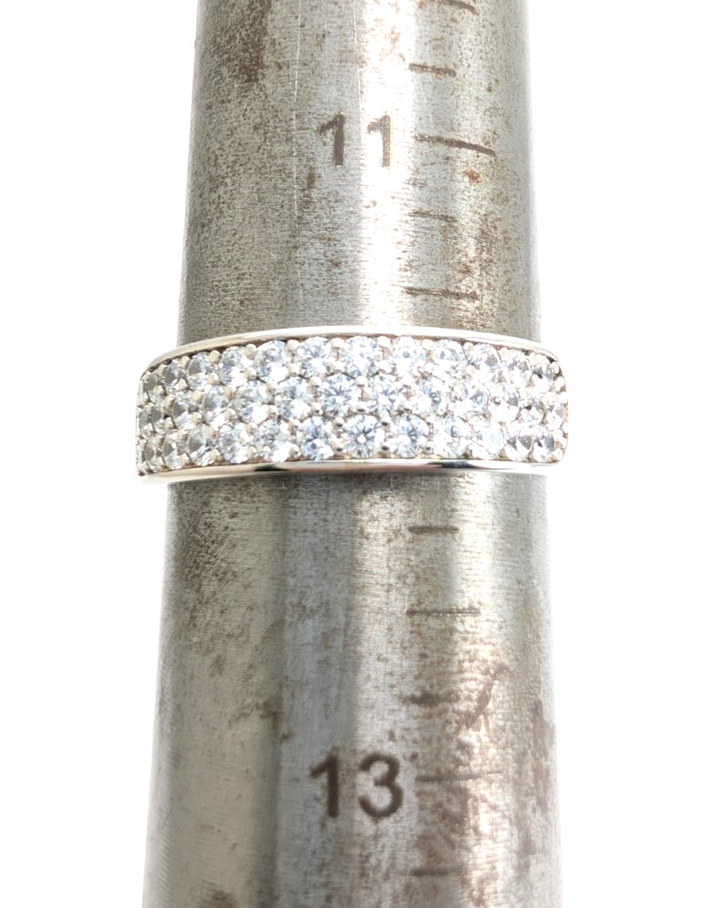 Sterling Silver 925 12 Ring Wide Pave band R819- FOX1747 - Image 9