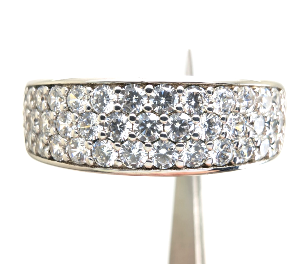 Sterling Silver 925 12 Ring Wide Pave band R819- FOX1747 - Image 10