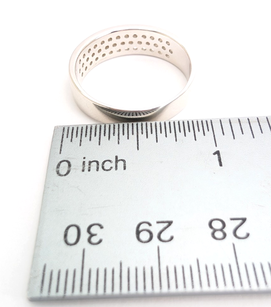 Sterling Silver 925 12 Ring Wide Pave band R819- FOX1747 - Image 15