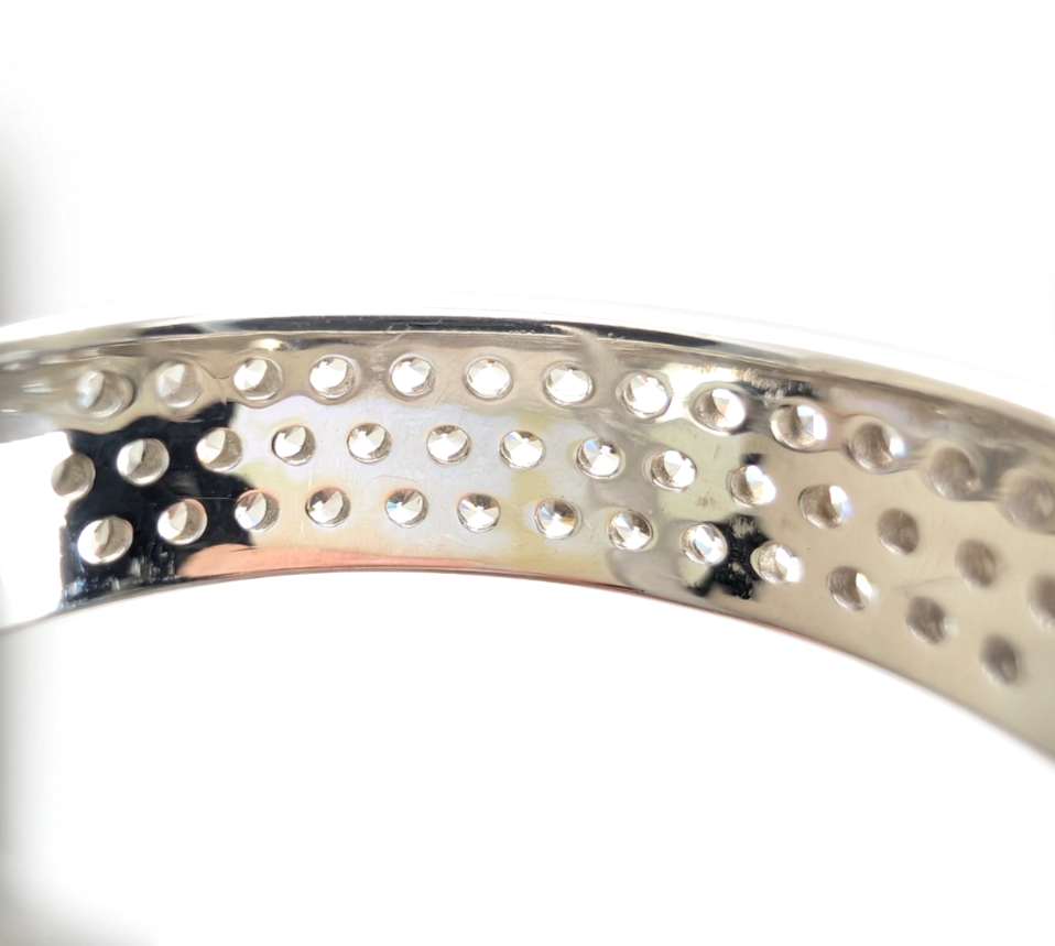 Sterling Silver 925 12 Ring Wide Pave band R819- FOX1747 - Image 16