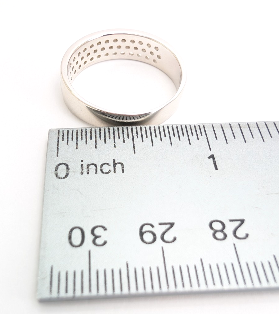 Sterling Silver 925 12 Ring Wide Pave band R819- FOX1747 - Image 17