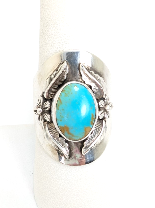 Sterling Silver 925 8 Ring Turquoise 13616 - Image 2