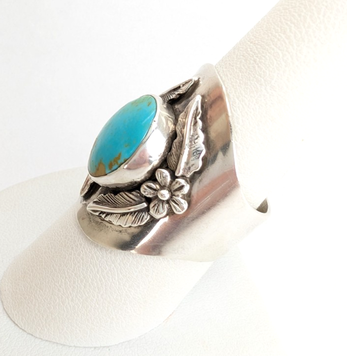 Sterling Silver 925 8 Ring Turquoise 13616 - Image 4