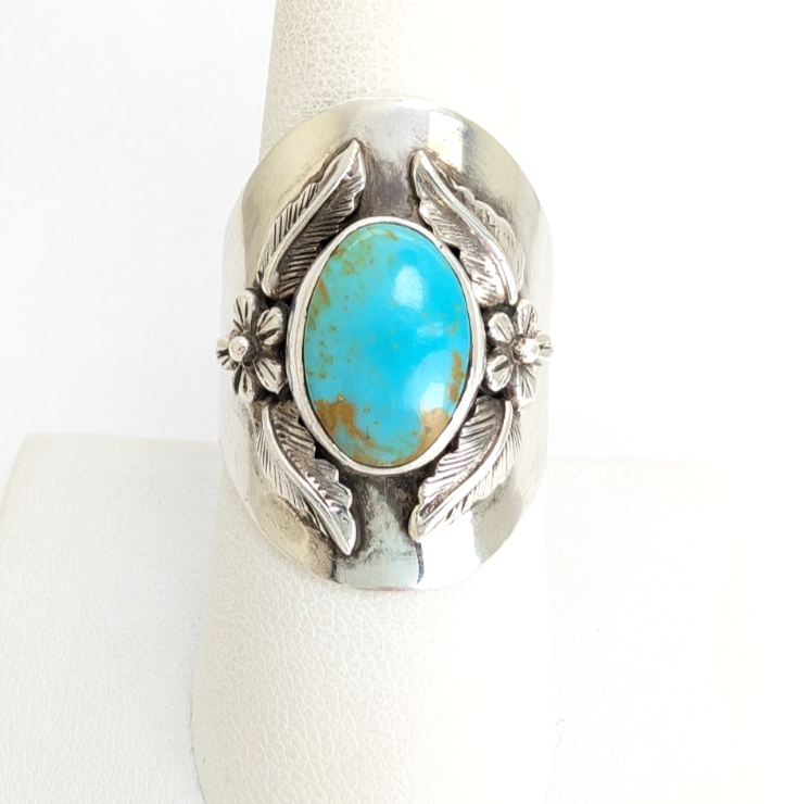 Sterling Silver 925 8 Ring Turquoise 13616 - Image 5