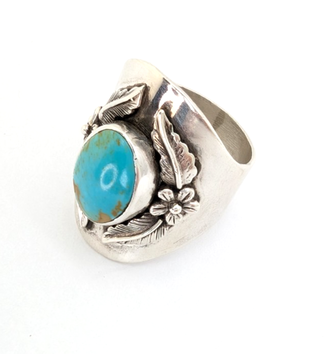 Sterling Silver 925 8 Ring Turquoise 13616 - Image 6
