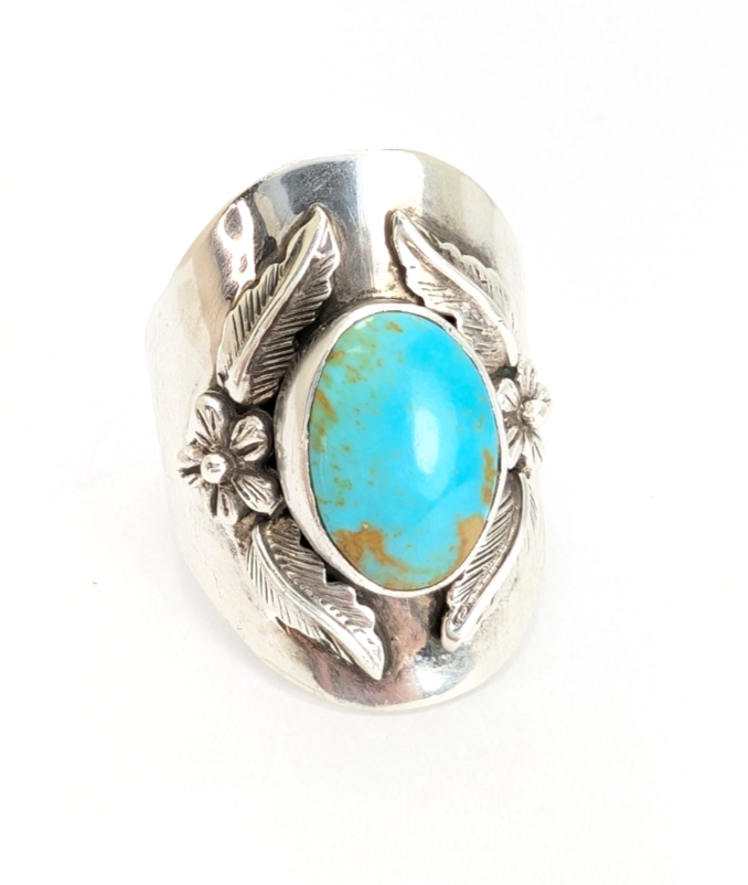 Sterling Silver 925 8 Ring Turquoise 13616 - Image 9