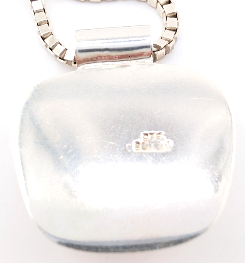 Sterling Silver 925 Lace Agate Pink Vintage Pendant Necklace O1474- FOX687 - Image 15