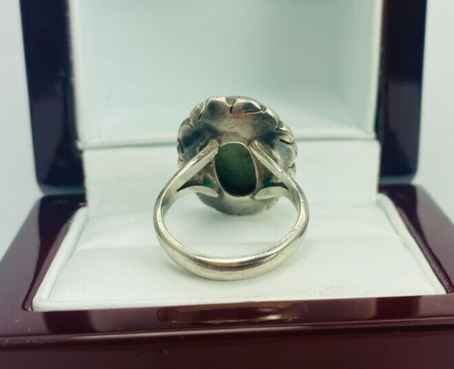 Sterling Silver 925 Framed Larimar Cabochon Gemstone Ring Size 5.5 10336 - Image 3