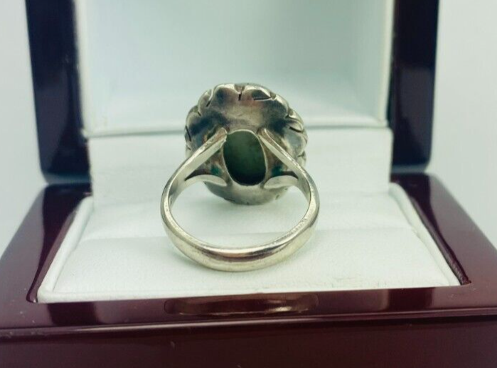 Sterling Silver 925 Framed Larimar Cabochon Gemstone Ring Size 5.5 10336 - Image 4