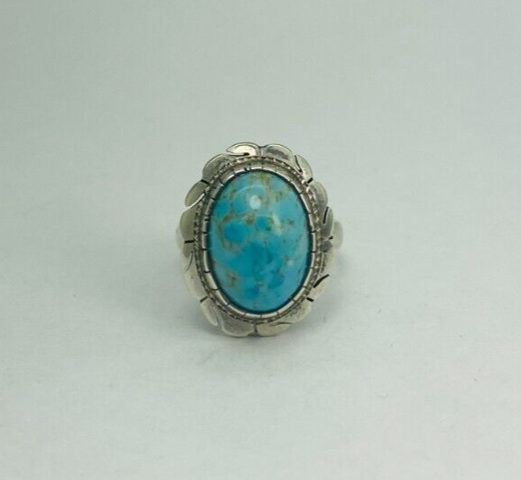 Sterling Silver 925 Framed Larimar Cabochon Gemstone Ring Size 5.5 10336 - Image 6