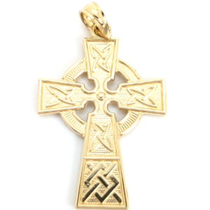14K Gold 1 1/8" Charm 1 1/8" Celtic Cross P853- FOX1779