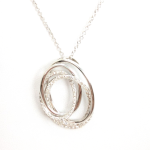 14K Gold 18" Necklace Effy 0.43 ctw Crossover Oval P819- OAK246
