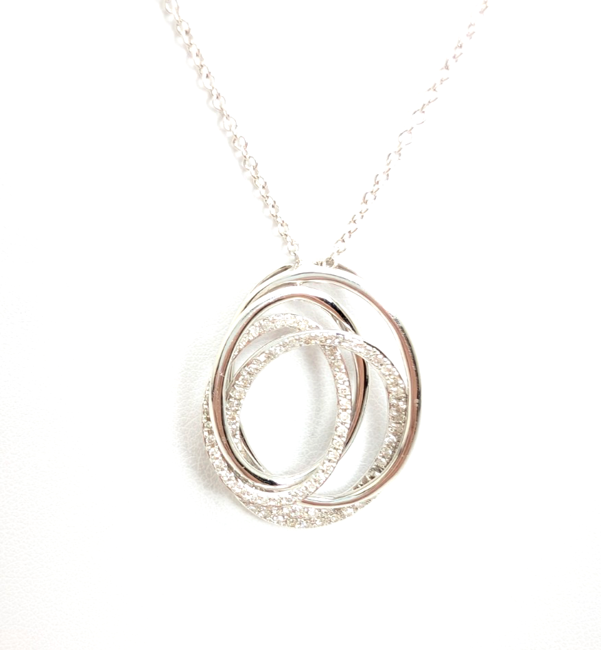 14K Gold 18" Necklace Effy 0.43 ctw Crossover Oval P819- OAK246 - Image 2