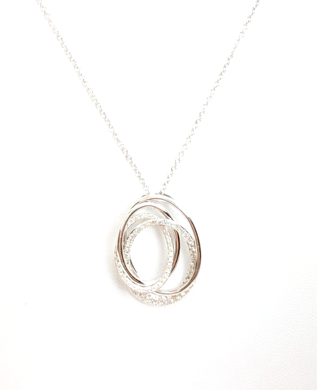 14K Gold 18" Necklace Effy 0.43 ctw Crossover Oval P819- OAK246 - Image 3