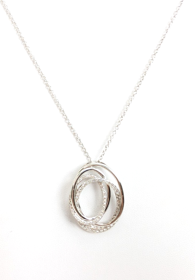 14K Gold 18" Necklace Effy 0.43 ctw Crossover Oval P819- OAK246 - Image 4