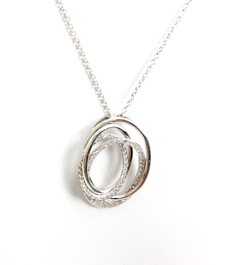 14K Gold 18" Necklace Effy 0.43 ctw Crossover Oval P819- OAK246 - Image 5