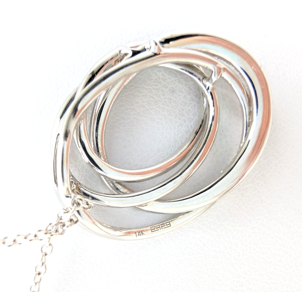 14K Gold 18" Necklace Effy 0.43 ctw Crossover Oval P819- OAK246 - Image 8