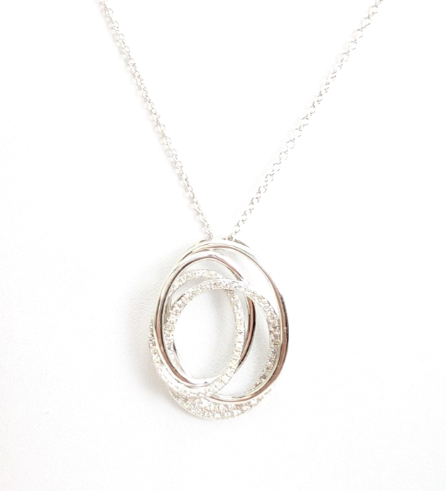 14K Gold 18" Necklace Effy 0.43 ctw Crossover Oval P819- OAK246 - Image 9