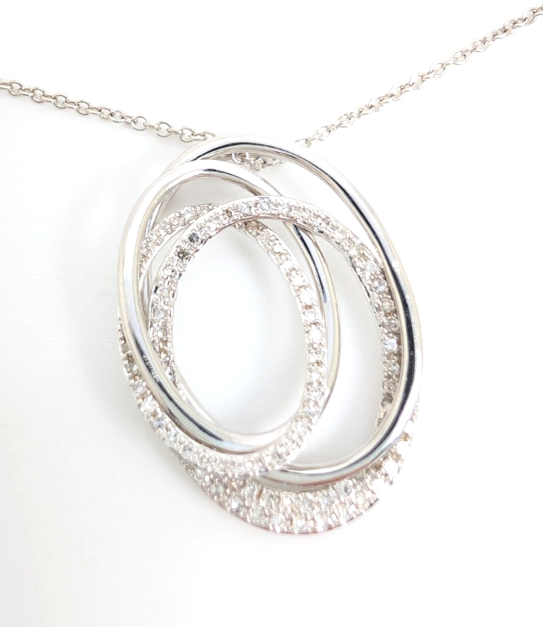 14K Gold 18" Necklace Effy 0.43 ctw Crossover Oval P819- OAK246 - Image 11