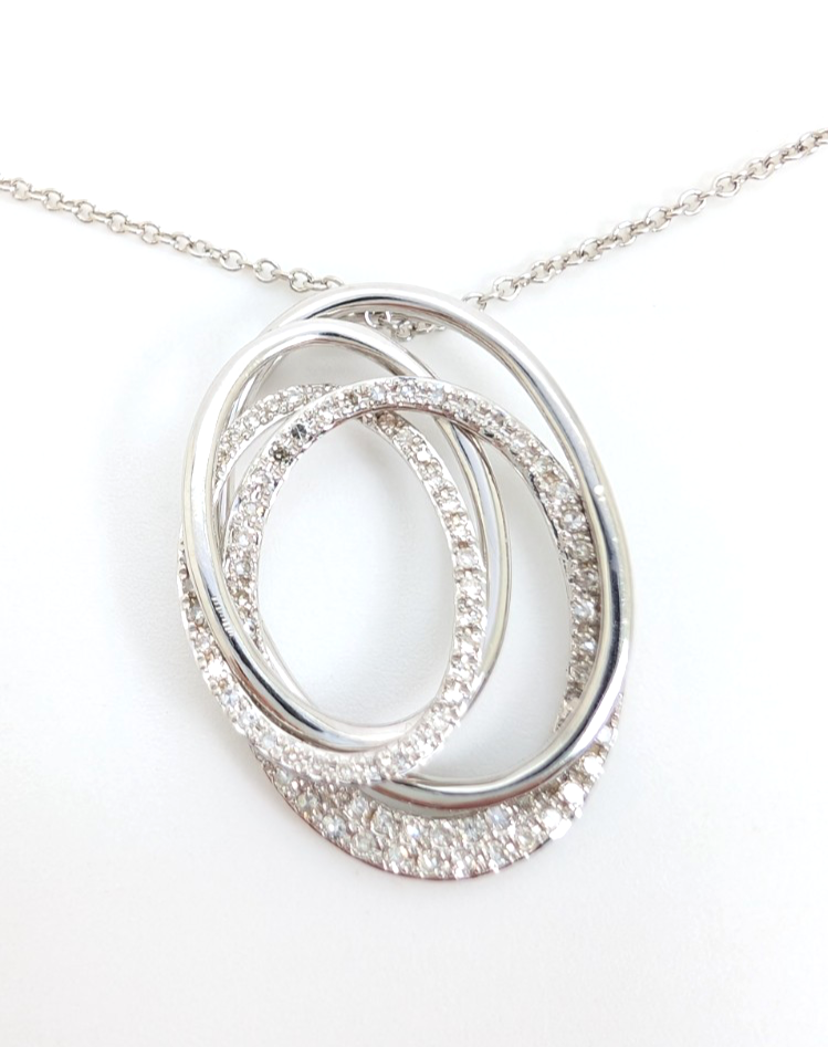 14K Gold 18" Necklace Effy 0.43 ctw Crossover Oval P819- OAK246 - Image 13