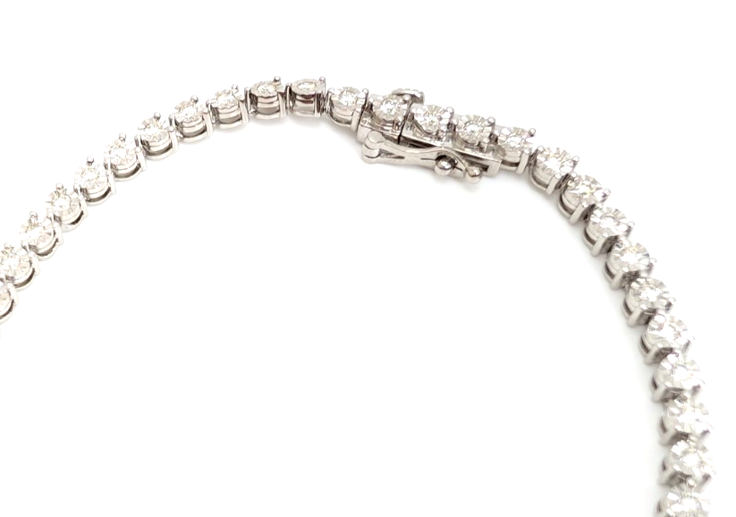 14K Gold 7" Bracelet 1 ctw Sratbust Tennis P970- FOX1841 - Image 2