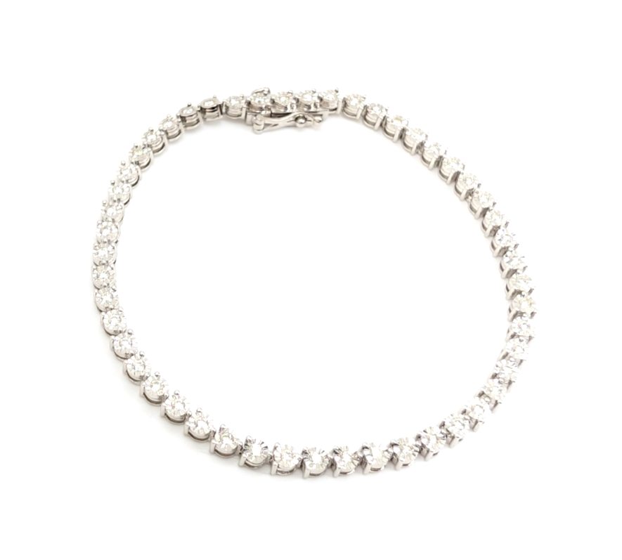 14K Gold 7" Bracelet 1 ctw Sratbust Tennis P970- FOX1841 - Image 4