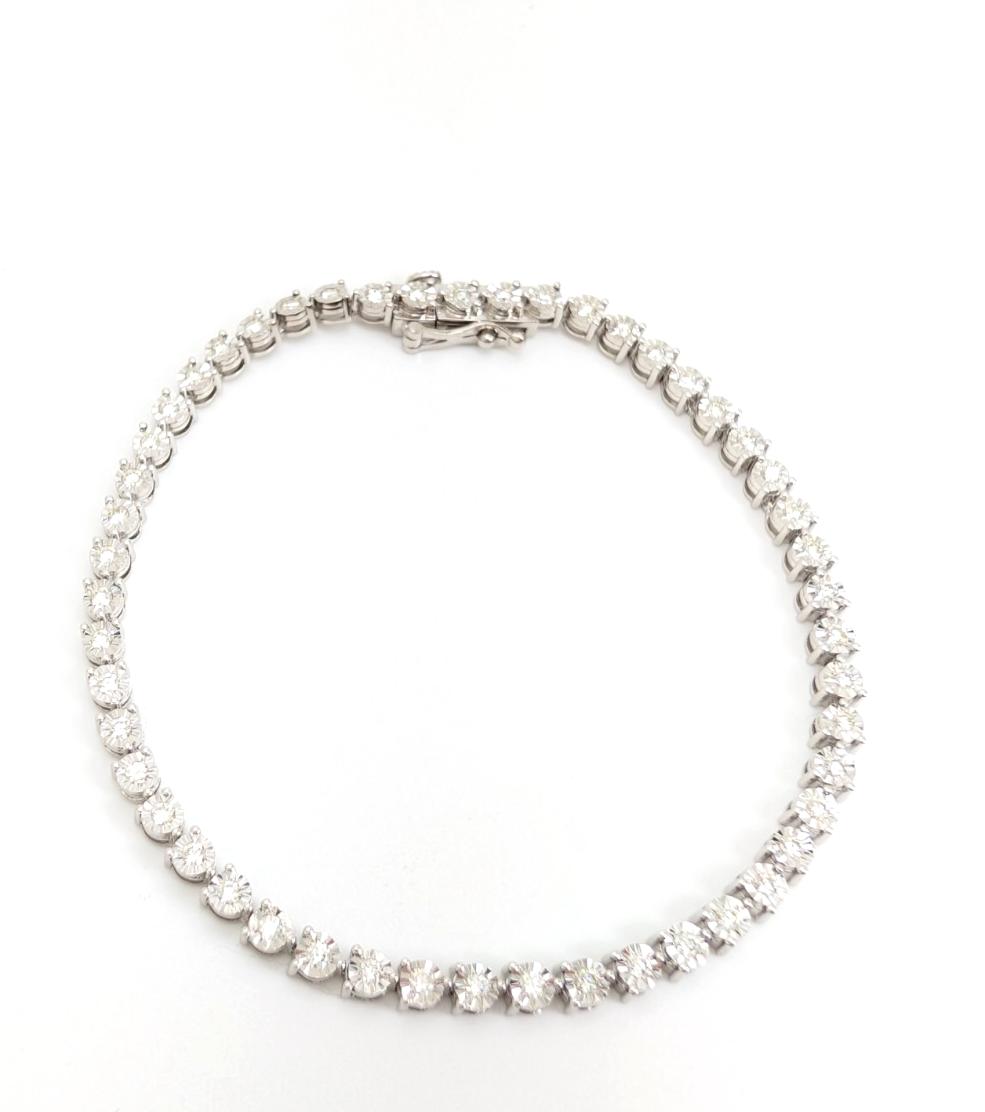 14K Gold 7" Bracelet 1 ctw Sratbust Tennis P970- FOX1841 - Image 5