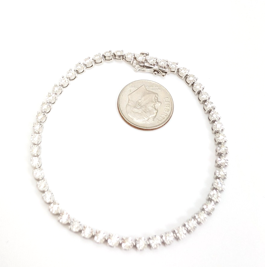 14K Gold 7" Bracelet 1 ctw Sratbust Tennis P970- FOX1841 - Image 6