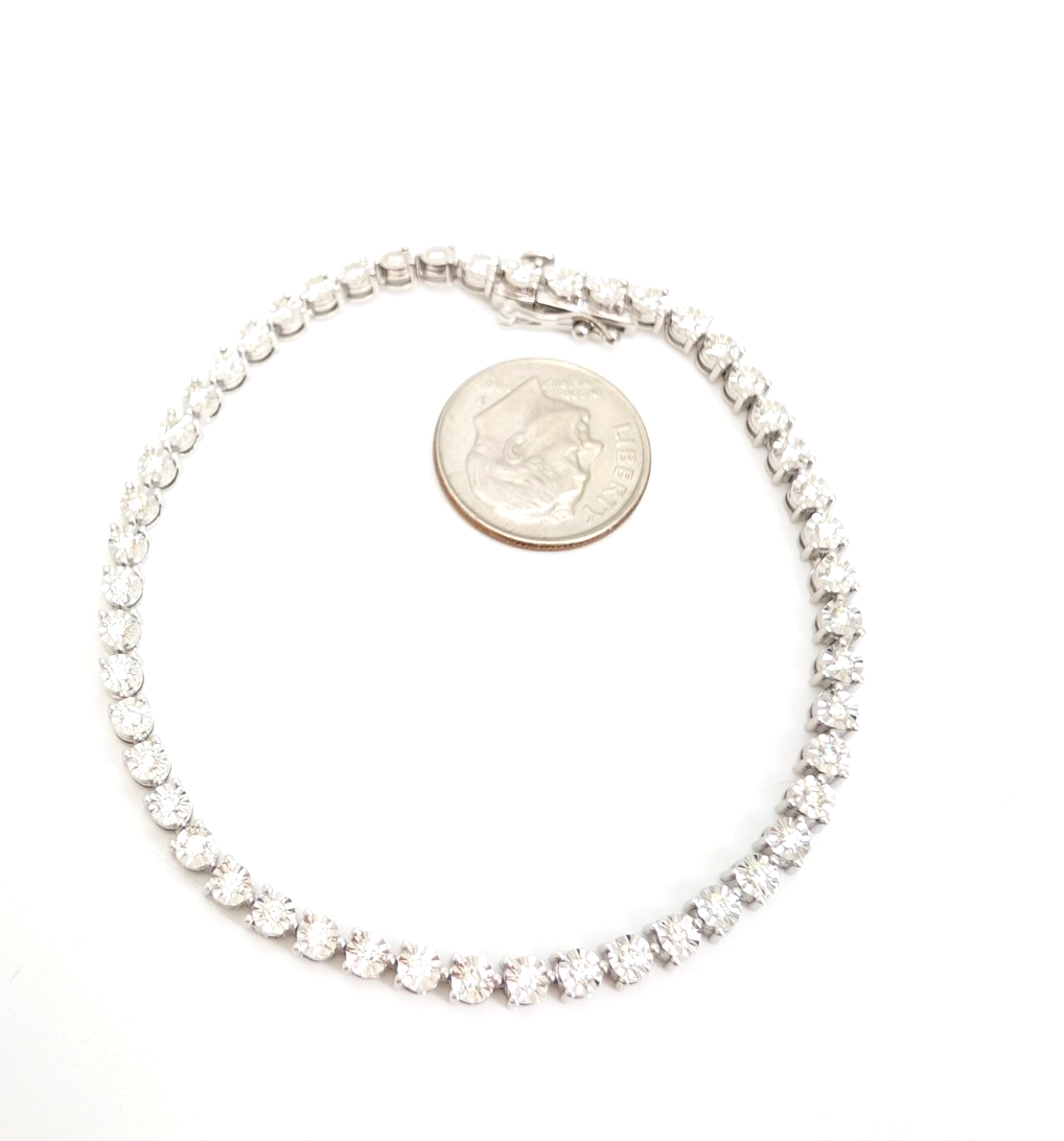14K Gold 7" Bracelet 1 ctw Sratbust Tennis P970- FOX1841 - Image 7